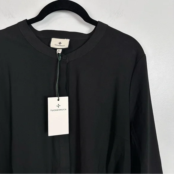 TUCKERNUCK Black Stretch Crepe Royal Shirt Dress - Picture 10 of 12